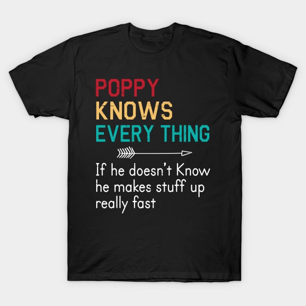 Poppy Knows Everything If He Doesn't Know He Makes Stuff Up Really Fast Happy Father Parent Day T-Shirt by bakhanh123